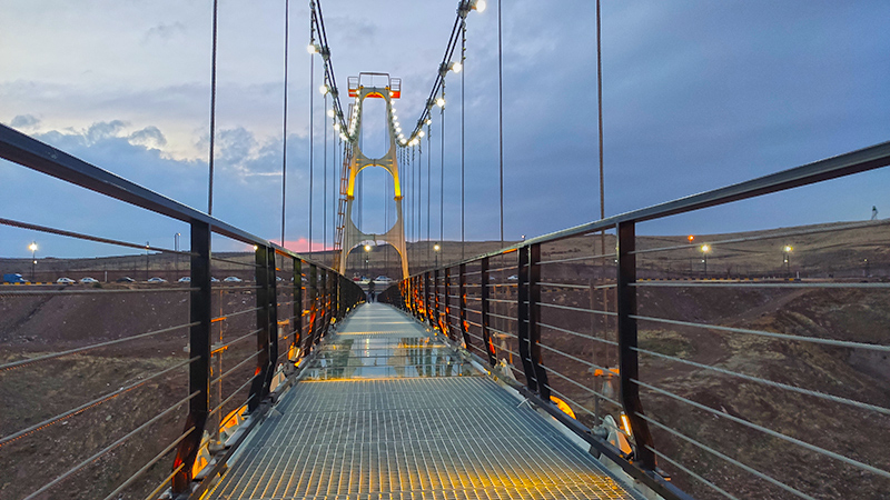 barajin suspension bridge in qazvin city