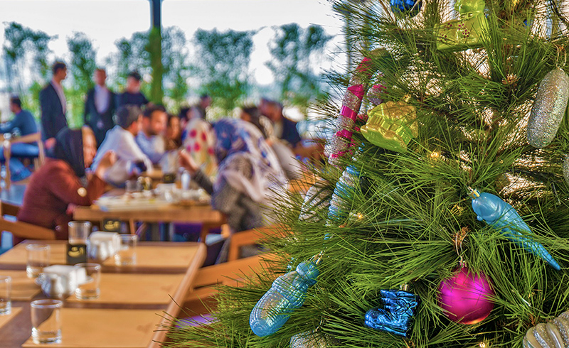 Christmas eve tree in Tehran, Iranian celebrate new year Christmas in Iran