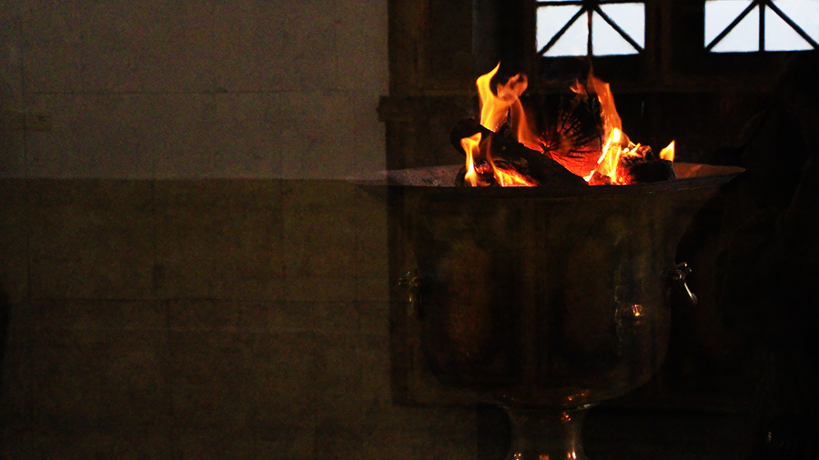 The eternal flame of Zoroastrian temple of Yaz