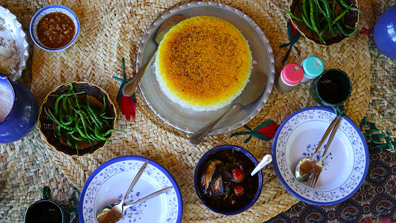 Gilaki cuisine in a village of Rasht