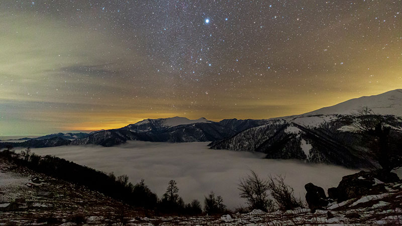 night sky of Iran at heights of Alborz Mountains