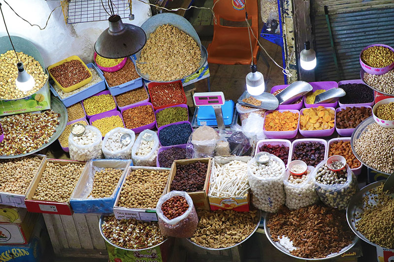 Nuts and sweets in bazaar, Iran