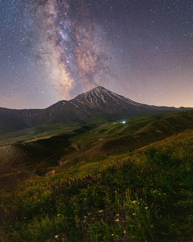 the night sky over Damavand Mountain, Iran