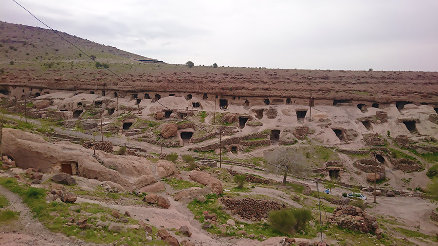 Cultural landscape of stone carved village in Meymand, Iran