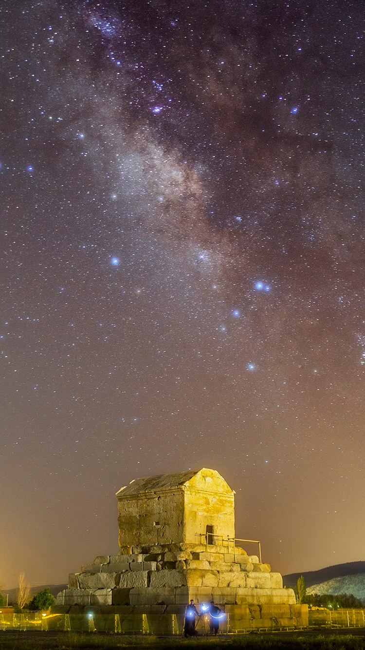 amazing Milky Way veiling over the Pasargadae