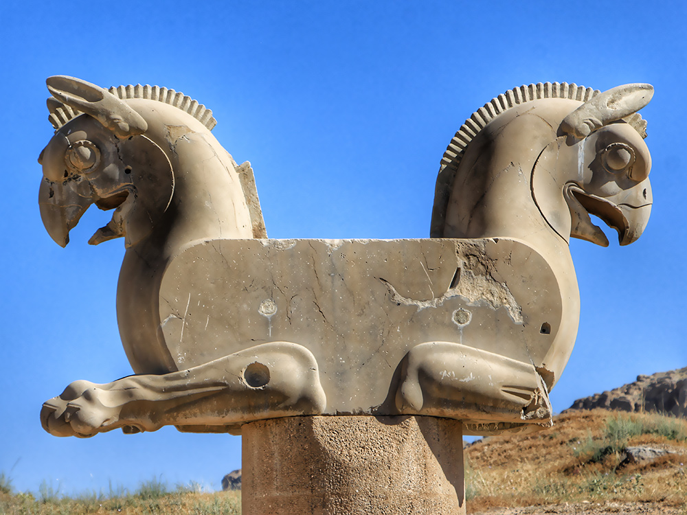 Huma, the symbol of prosperity statue in Perspolis 