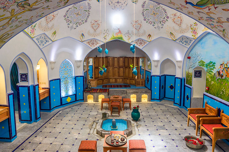 The elegance design inside the Iranian public bathhouse